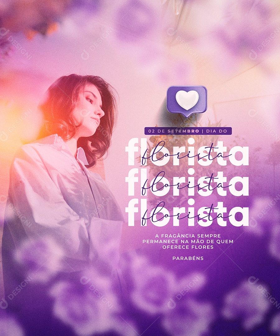 A Fragância sempre permanece na mão de quem oferece Flores Dia do Florista Social Media PSD Editável