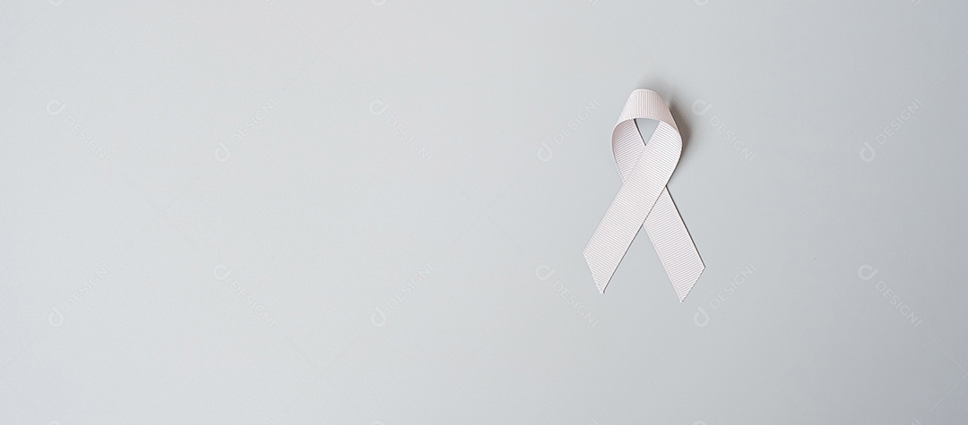 Mês de conscientização do câncer cerebral, fita de cor cinza