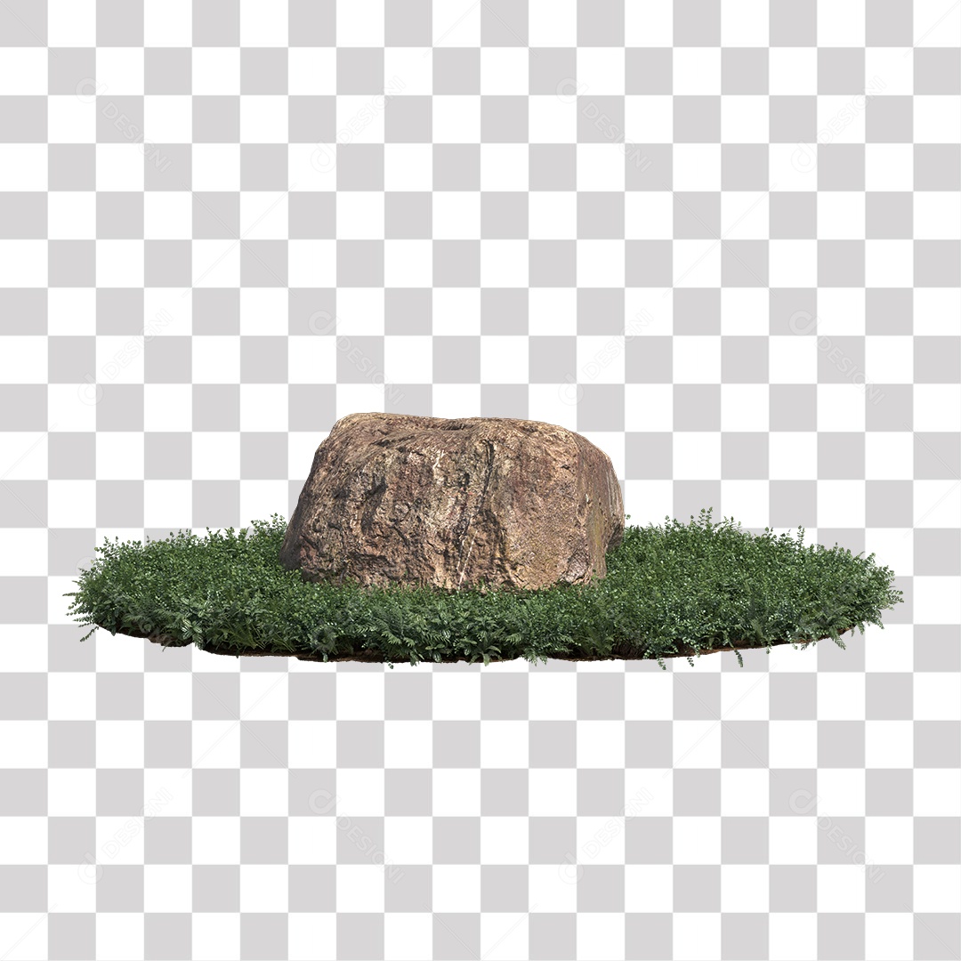 Planta com folhas verdes pedra PNG Transparente
