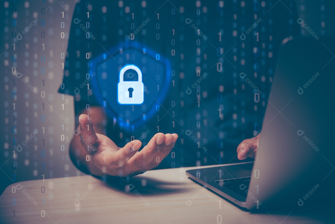 Segurança de informações on-line de rede de internet de tecnologia digital cibernética.