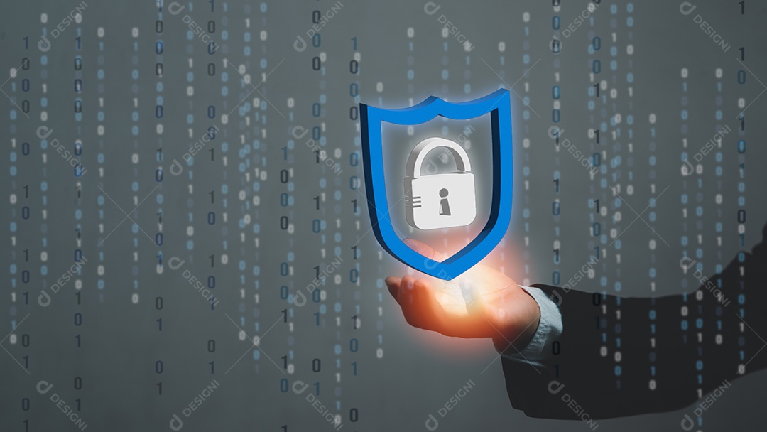 Cyber digital technology internet network online information security.