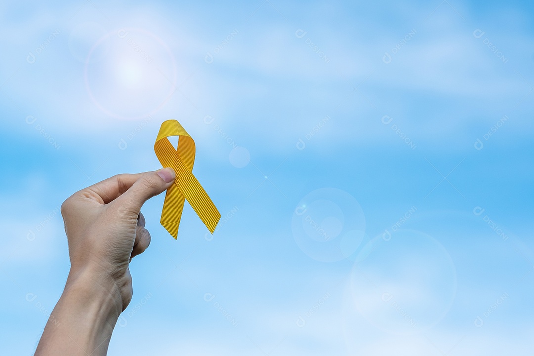 Prevenção do suicídio, Sarcoma, osso, bexiga, mês de conscientização do câncer infantil, fita amarela para apoiar pessoas vivas e doentes