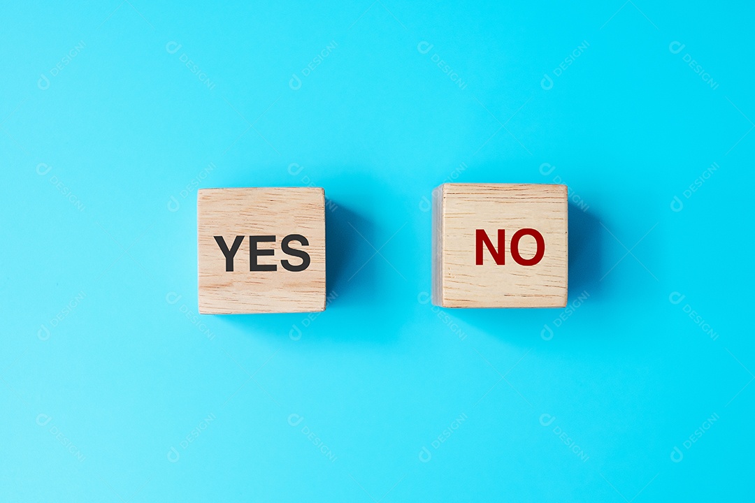 Sim ou Não bloco. Conceito de resposta, pergunta e decisão.