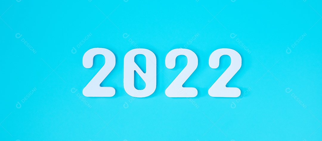 2022 número de texto branco sobre fundo azul. Resolução, plano