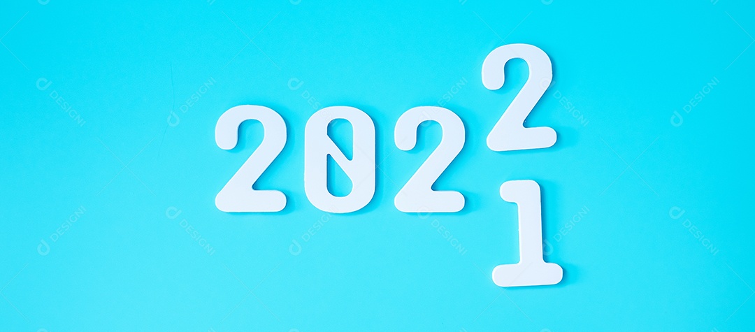 2022 número de texto branco sobre fundo azul. Resolução, plano
