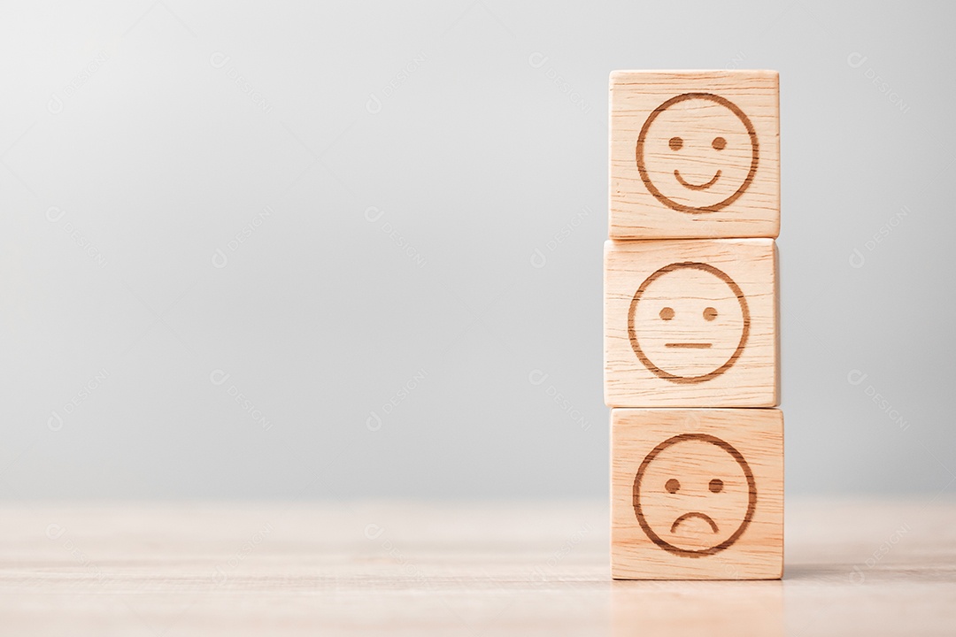 bloco de símbolo de estrela sobre fundo azul. Classificação de serviço, classificação