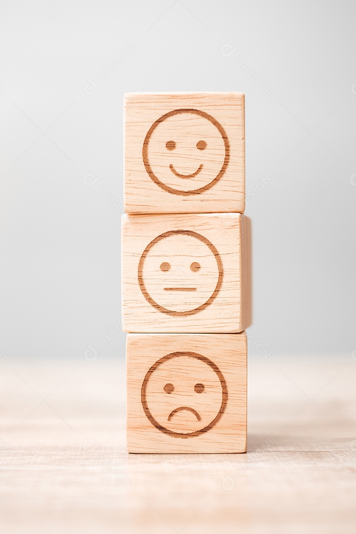 bloco de símbolo de estrela sobre fundo azul. Classificação de serviço, classificação