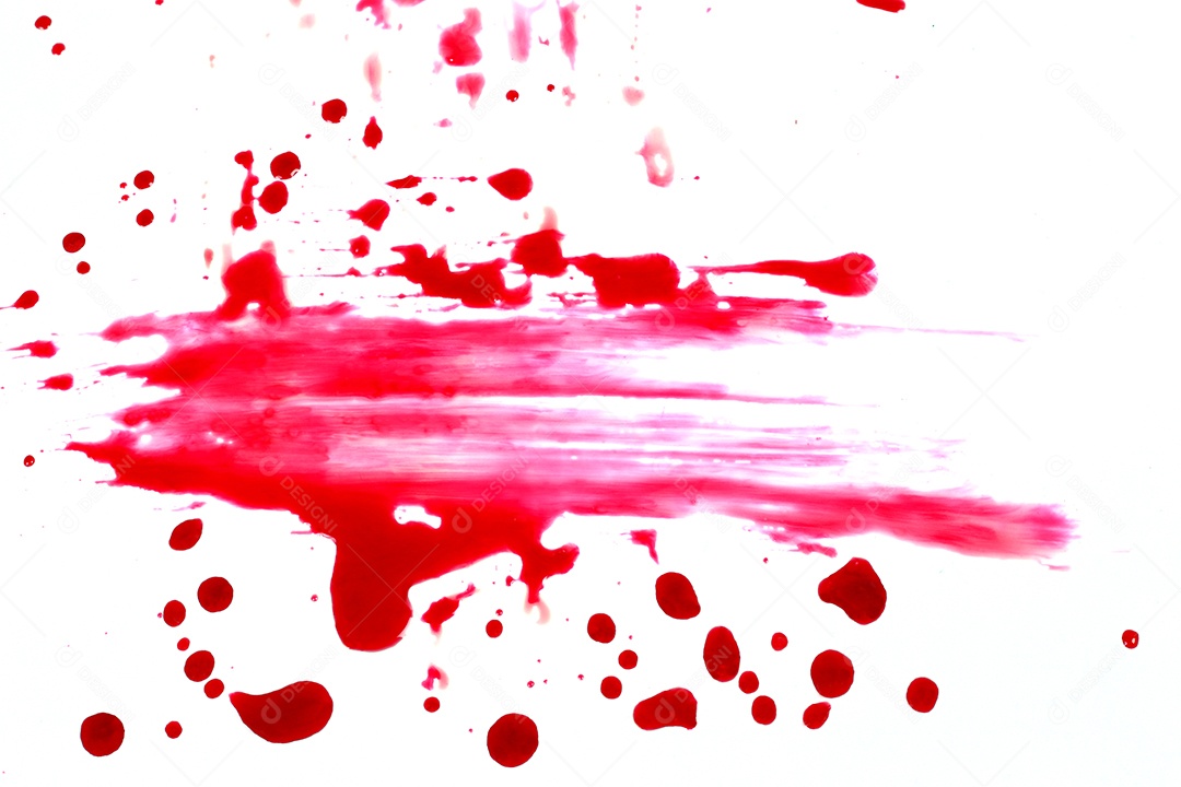 Manchas de sangue vermelho sobre fundo isolado branco Halloween