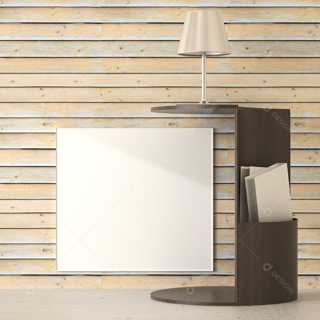 Moldura de foto de maquete de ilustração 3D na bela parede na sala da galeria ou no salão do lugar de luxo, decorada com ornamento de conceito, renderização