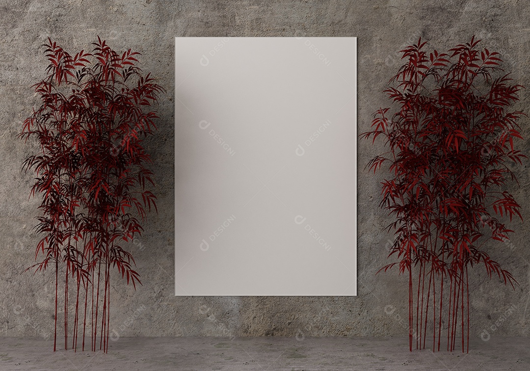 Moldura de foto de maquete de ilustração 3D na bela parede na sala da galeria ou no salão do lugar de luxo, decorada com ornamento de conceito, renderização