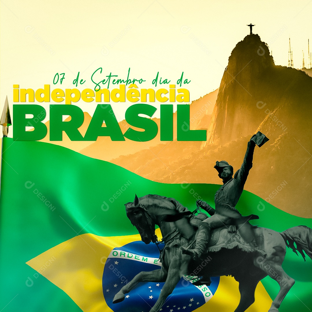 Dia da Independência do Brasil 7 de Setembro Social Media PSD Editável
