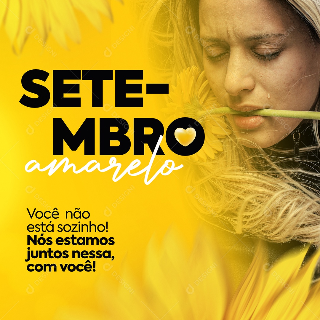 Você não está sozinho Setembro Amarelo Social Media PSD Editável