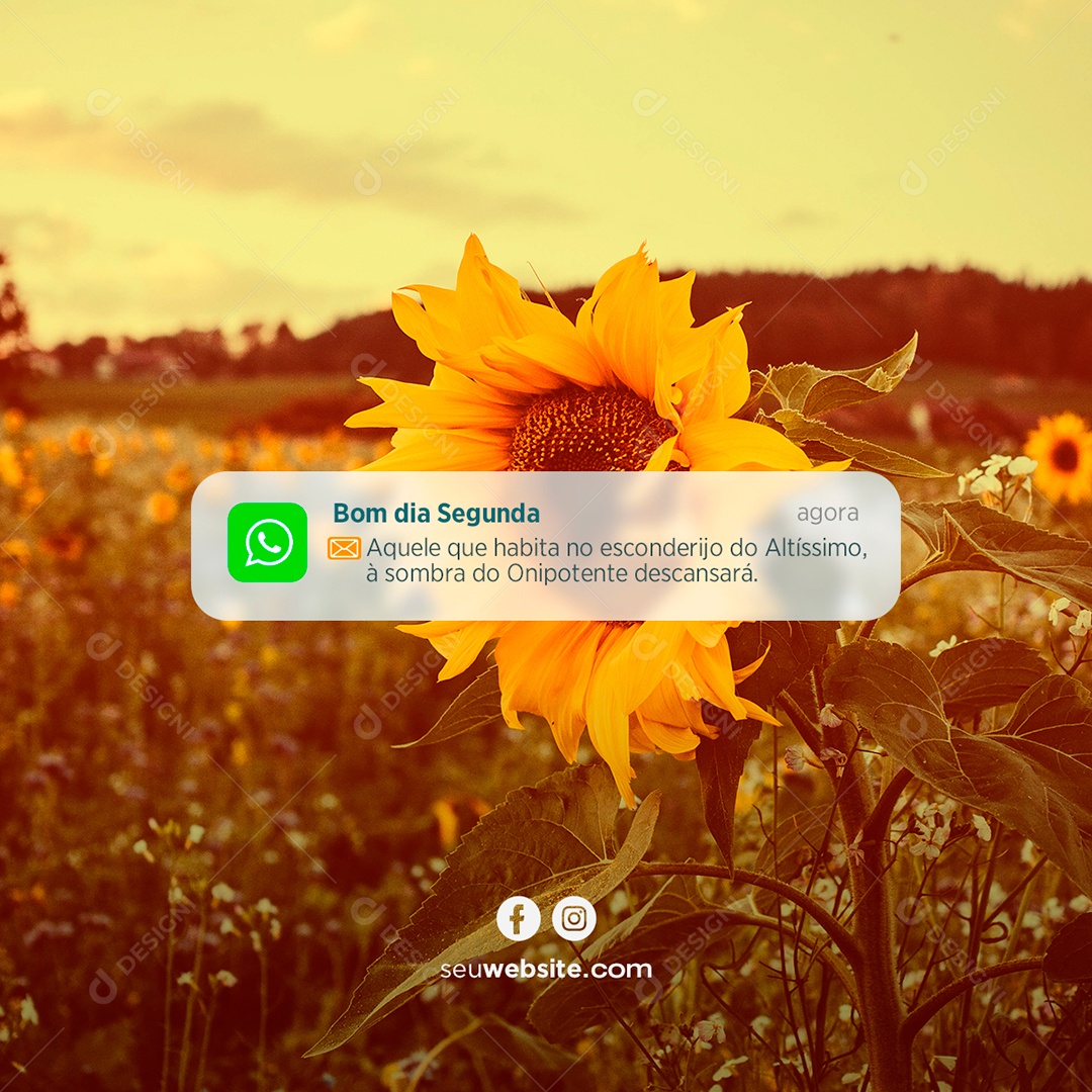 Aquele que habita no esconderijo do Altíssimo Frase Motivacional Social Media PSD Editável