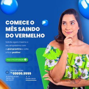 Comece o Mês saindo do vermelho Empréstimo Social Media PSD Editável