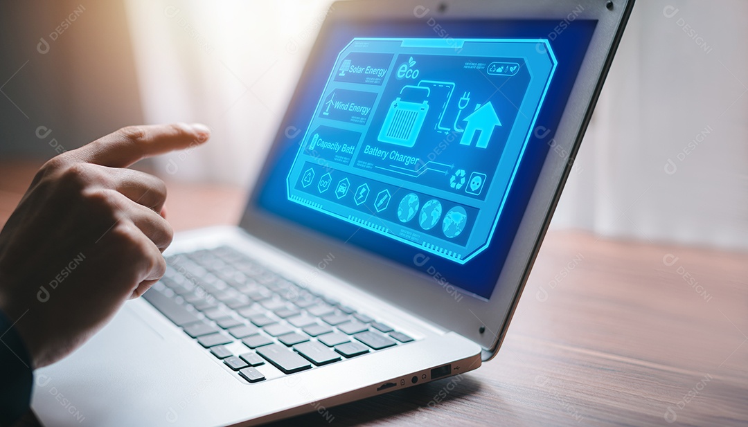 Construindo casa moderna de tecnologia de alta tecnologia em uma cidade 3D em uma cibernética