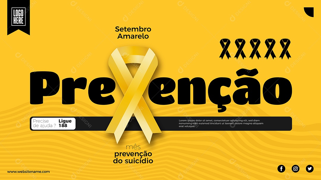Banner Toda vida importa Setembro Amarelo desenho Vetores EPS