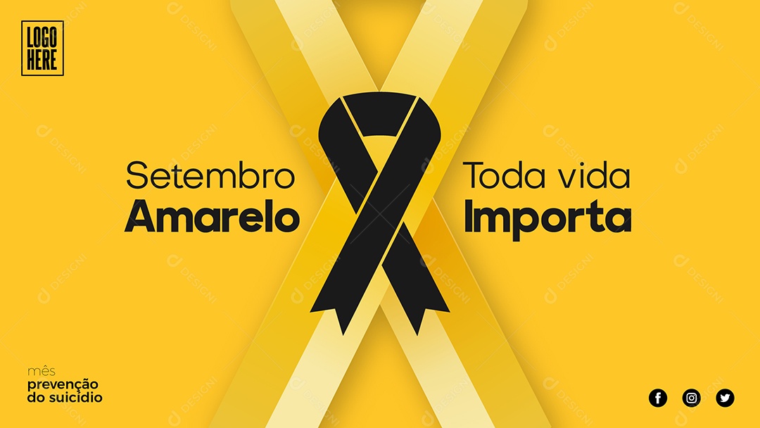 Banner Toda vida importa Setembro Amarelo desenho Vetores EPS