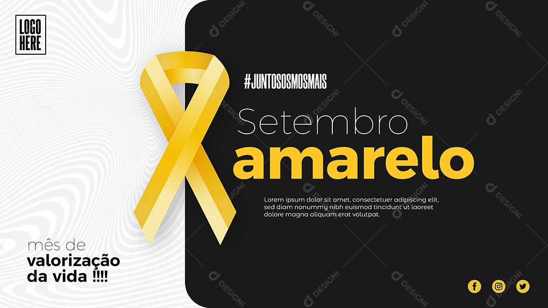 Banner Mês de valorização da vida Setembro Amarelo desenho Vetores EPS