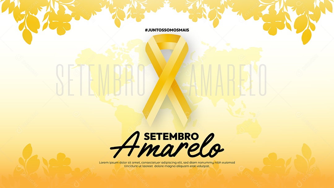 Banner Setembro Amarelo desenho Vetores EPS