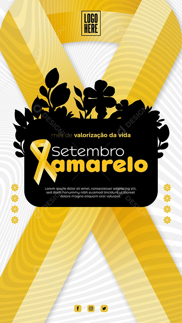 Story Mês de valorização da vida Setembro Amarelo desenho Vetores EPS