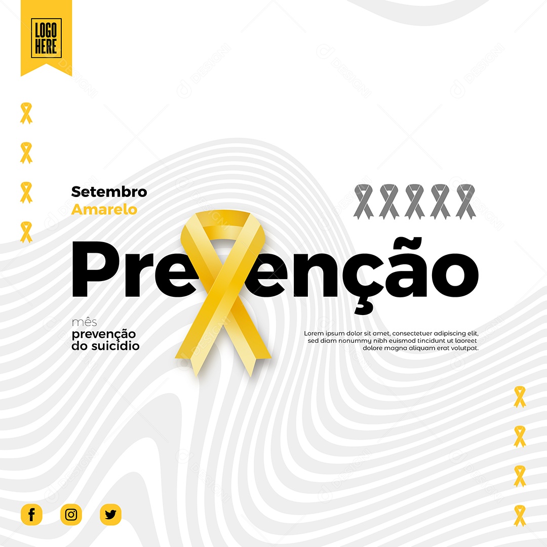 Mês de valorização da vida Setembro Amarelo desenho Vetores EPS