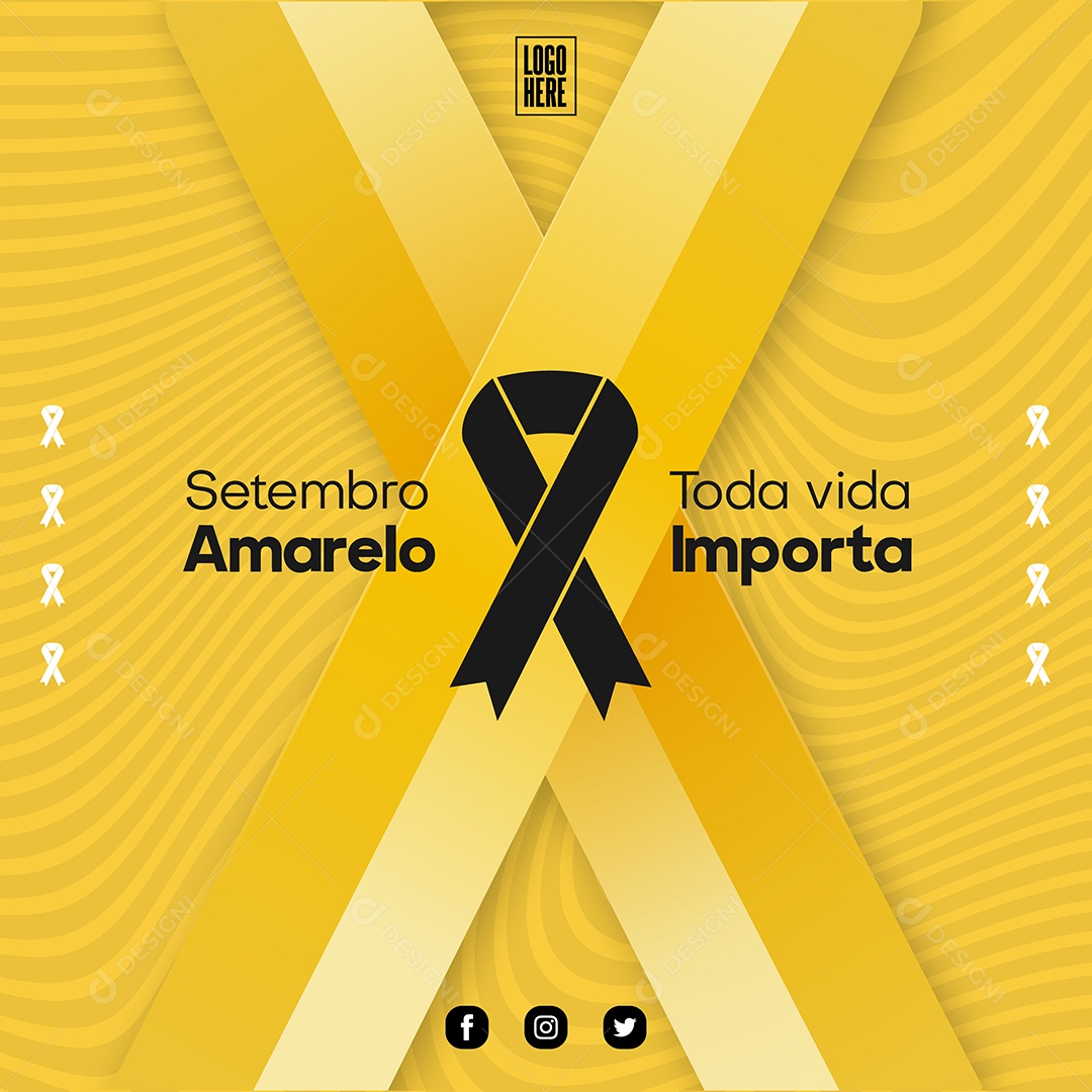 Toda vida importa Mês de valorização da vida Setembro Amarelo desenho Vetores EPS