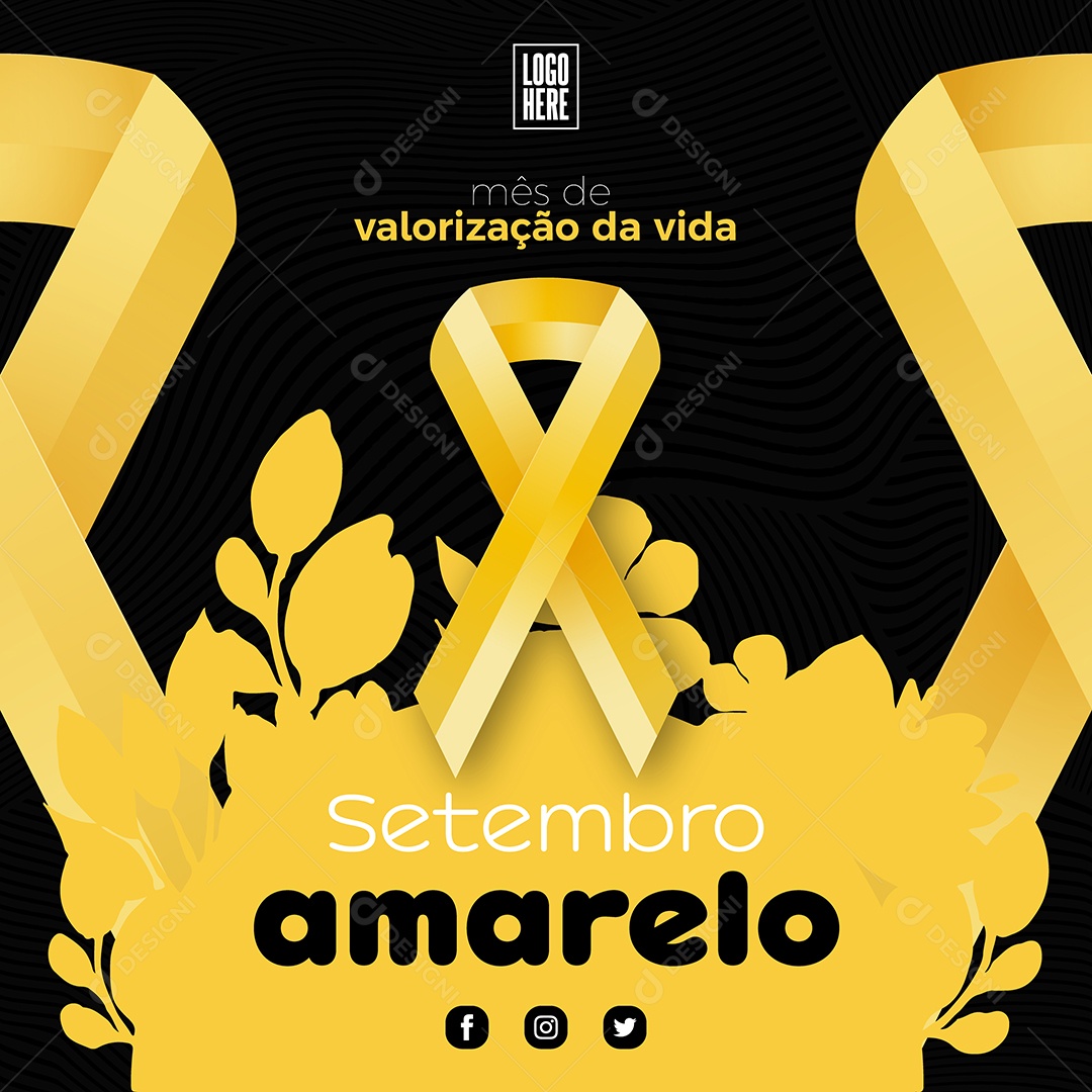 Mês de valorização da vida Setembro Amarelo desenho Vetores EPS
