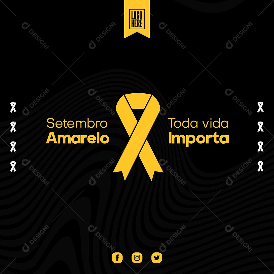 Toda vida importa Setembro Amarelo desenho Vetores EPS