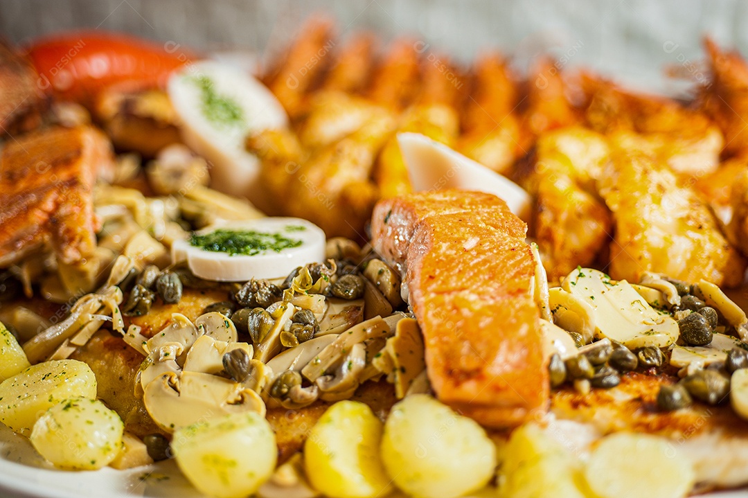 Lobster dish with seafood