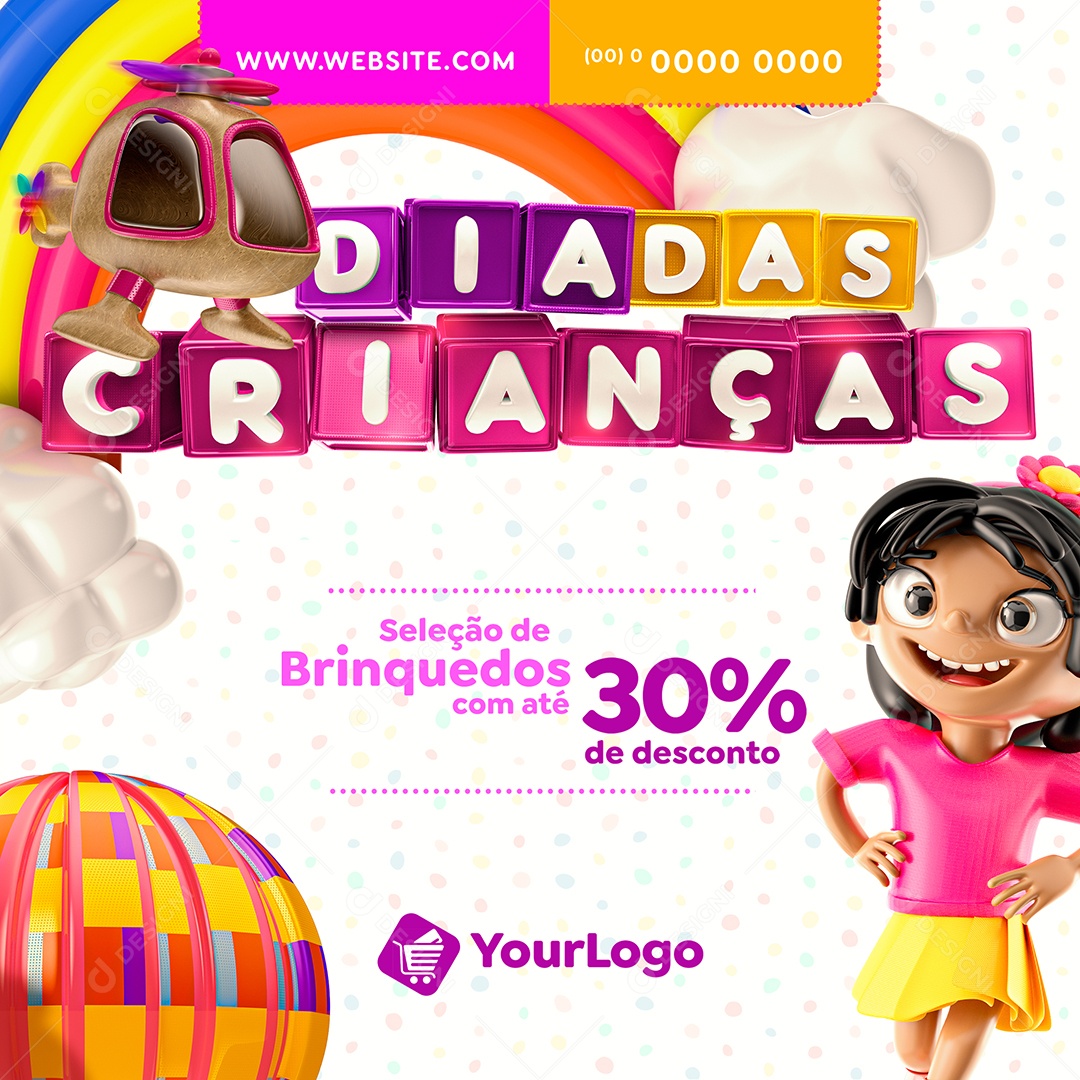 Seleção de brinquedos com até 30% de Desconto Lojas Social Media PSD Editável
