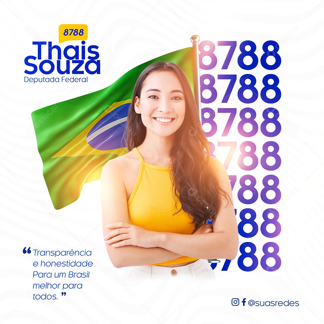 Transparência e honestidade para um Brasil Melhor Política Social Media PSD Editável