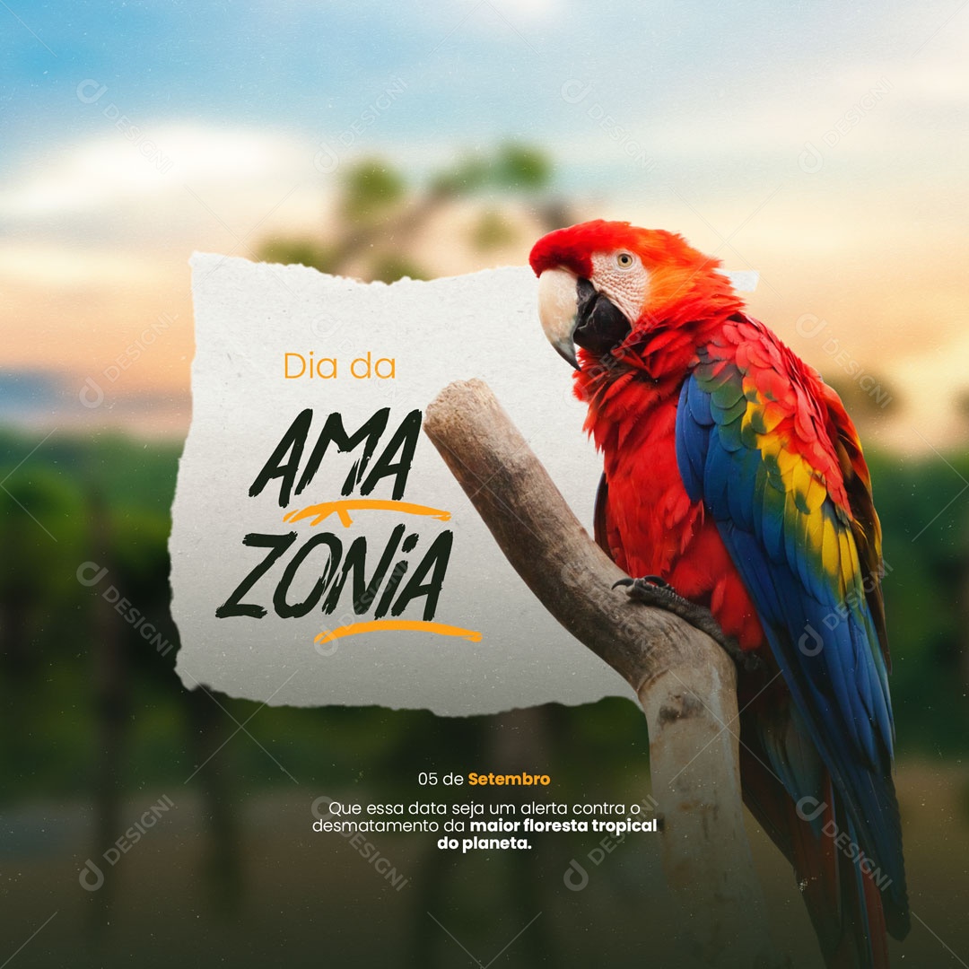 Dia da Amazónia 05 de Setembro Social Media PSD Editável