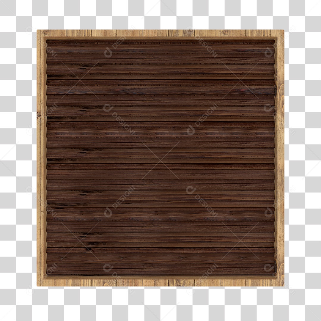 Placa de Madeira Quadrada PNG Transparente