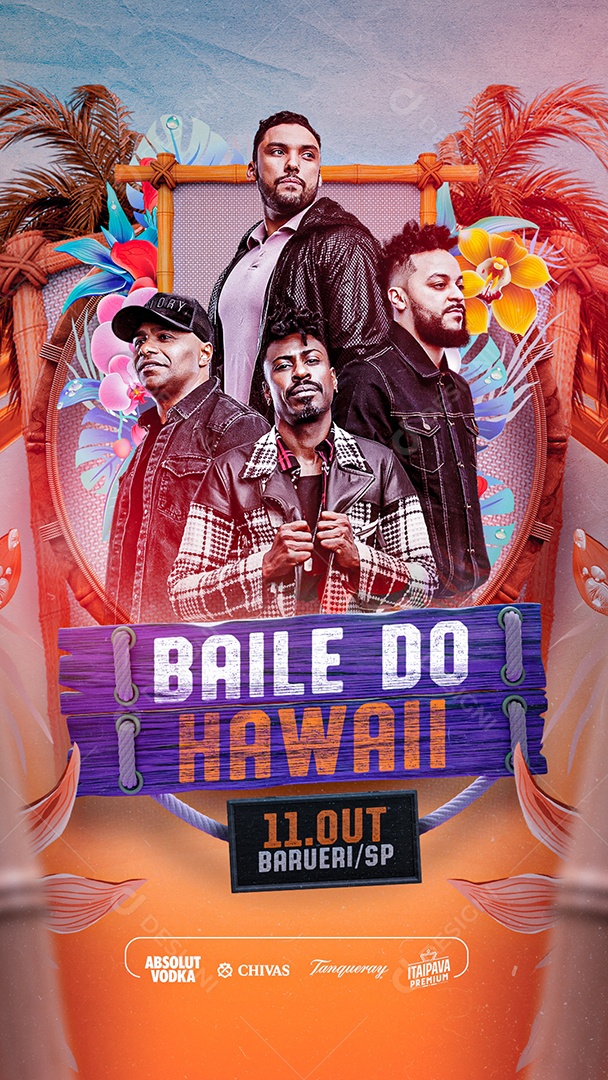 Story Baile do Hawai Pixote Flyers Social Media PSD Editável