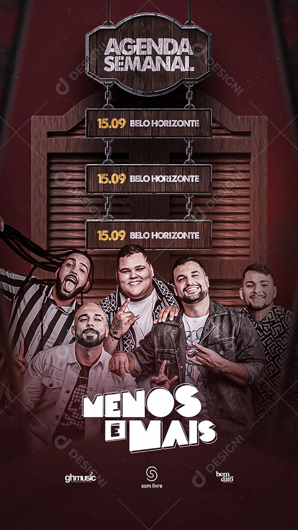 Story Agenda Semanal Menos é mais Flyer Social Media PSD Editável
