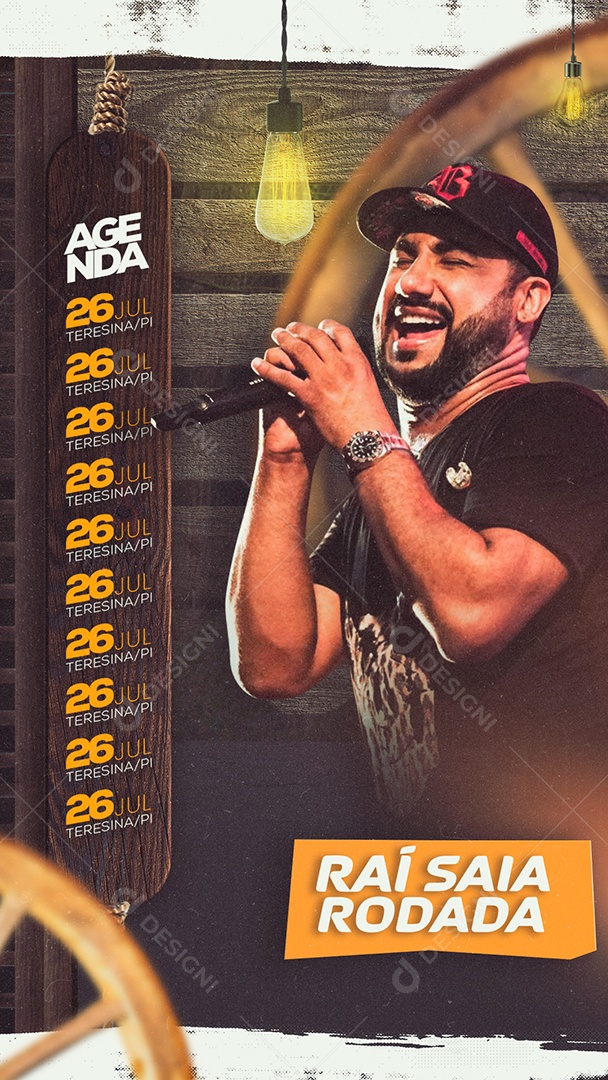 Story Agenda Raí Saia Rodada Forró Flyer Social Media PSD Editável