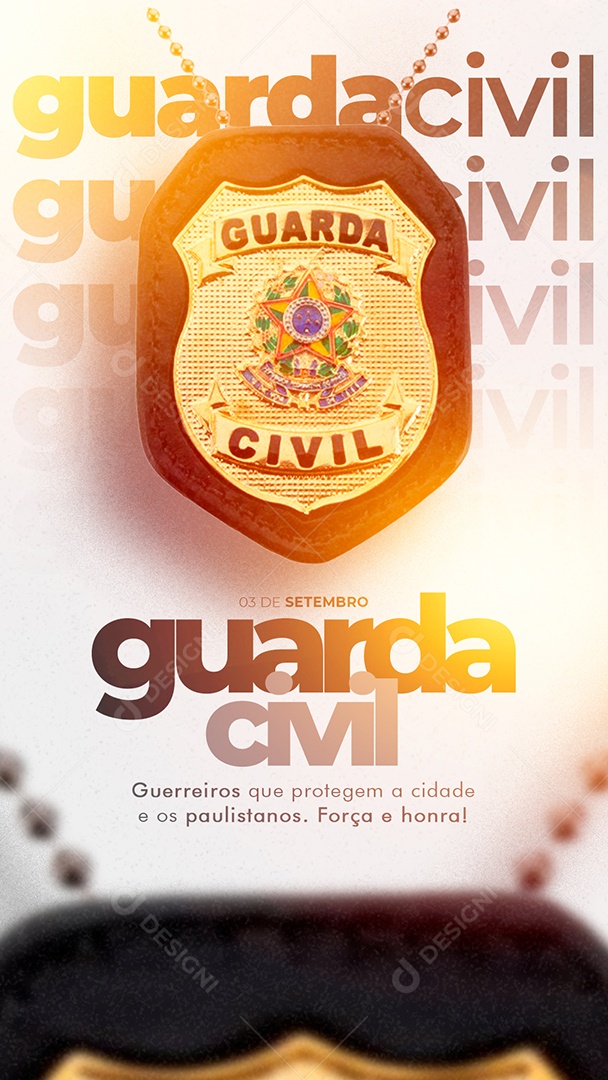 Story Guerreiros que protegem a cidade Dia do Guarda Civil Social Media PSD Editável