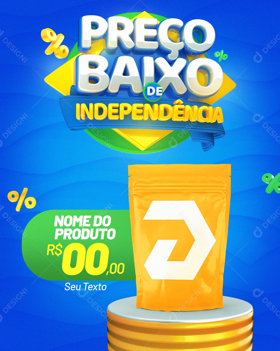 Social Media Supermercados Preço Baixo de Independência PSD Editável