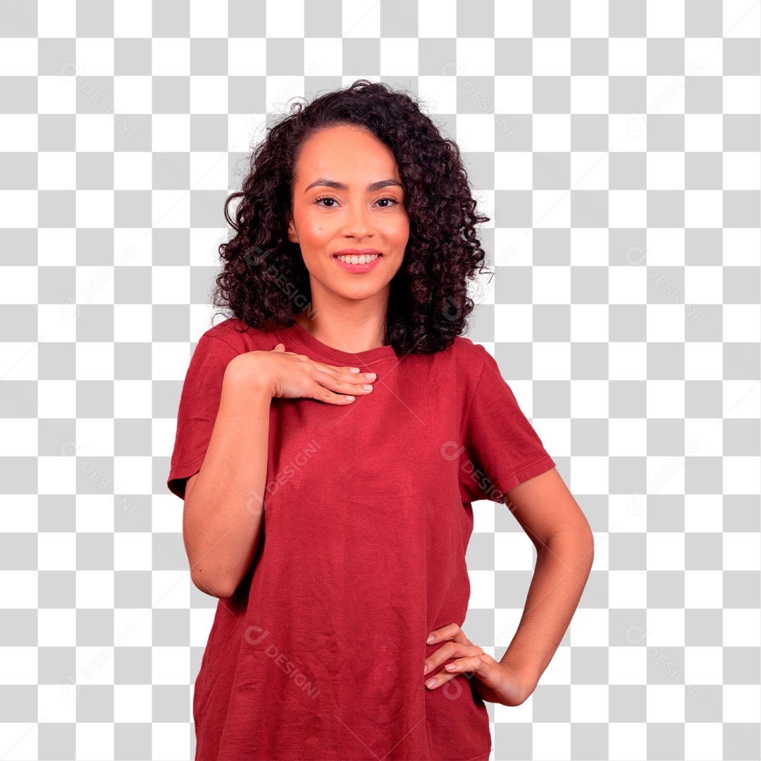 Mulher morena mostrando sua beleza PNG Transparente