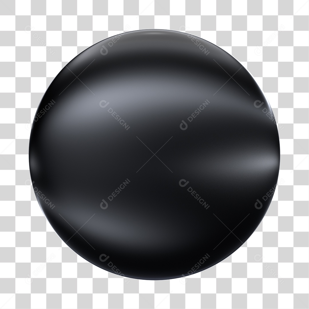 Bola Preta Elemento 3D Para Composição PNG Transparente