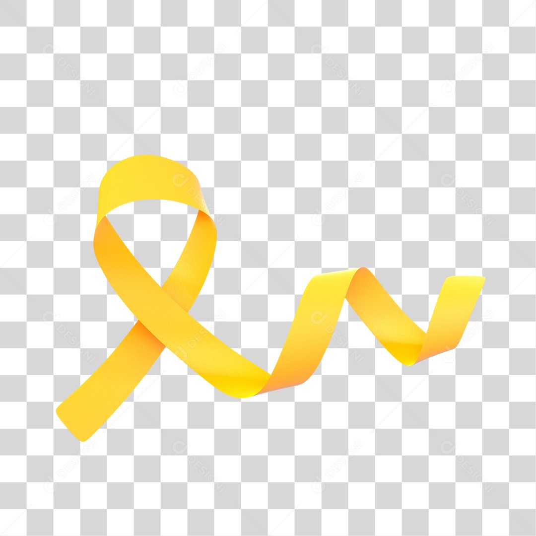 Setembro Amarelo Laço Enrolado PNG Transparente