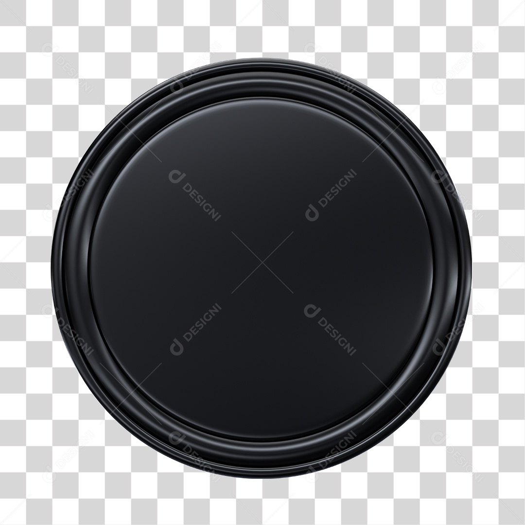 Circulo Preto Elemento 3D PNG Transparente