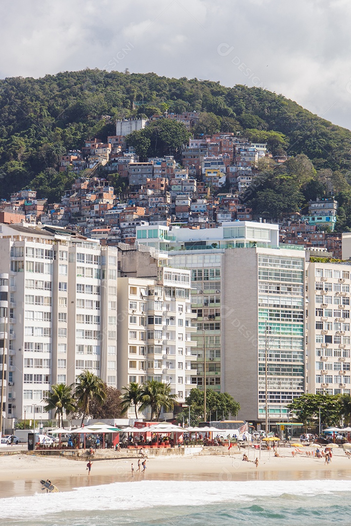 Praia de Copacabana no Rio de Janeiro.