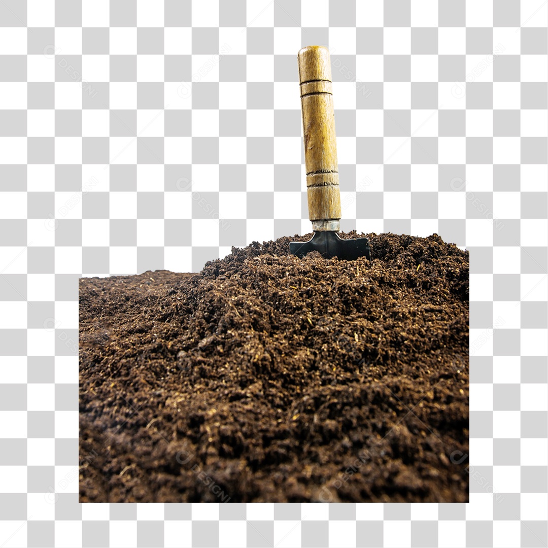 Monte de Terra com uma Pá PNG Transparente