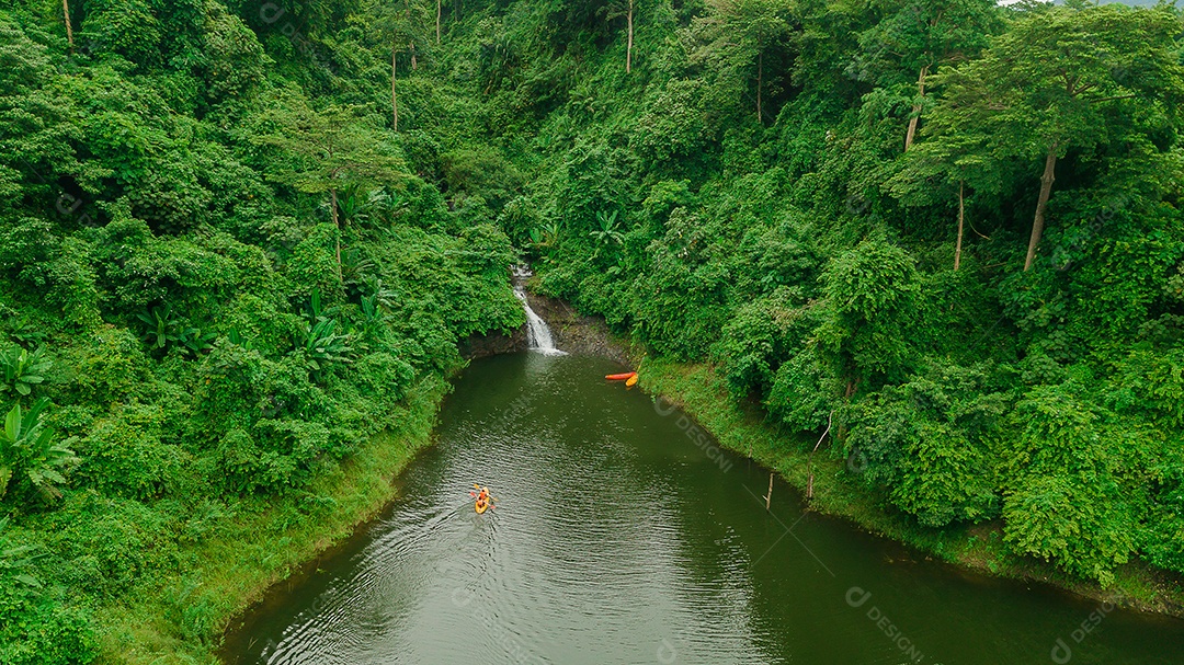 Linda Paisagem floresta de uma cachoeira com aguas calmas