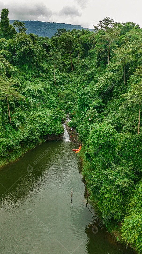 Linda Paisagem floresta de uma cachoeira com aguas calmas