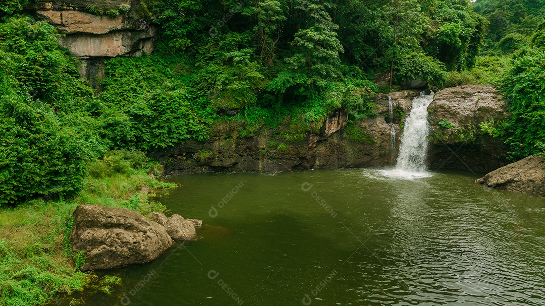 Linda Paisagem floresta de uma cachoeira com aguas calmas