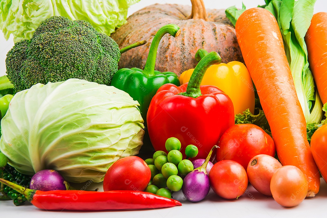 Vegetables collection isolated white background.