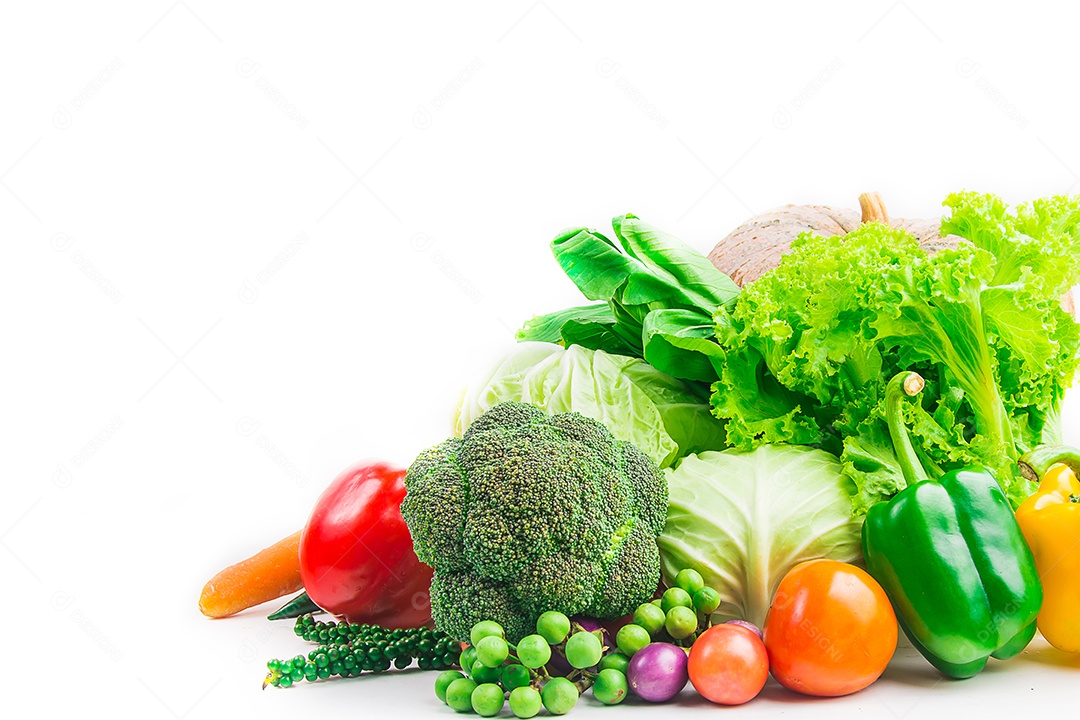 vegetables collection isolated white background.