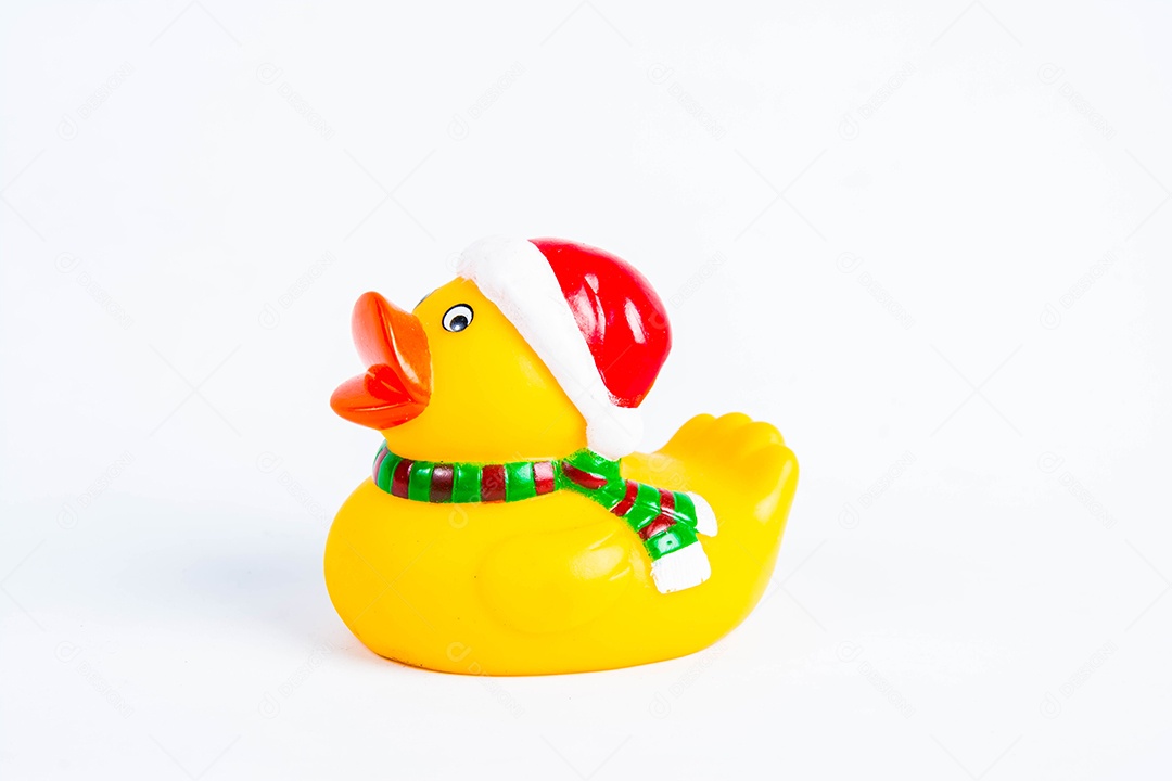 pato de banho no fundo branco brinquedo de pato de borracha bonito